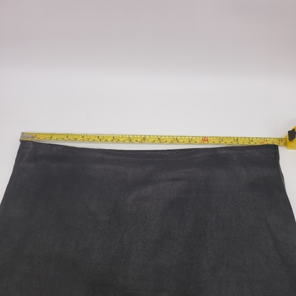DSTLD Los Angeles Women US Large black leather mini skirt side zipper lined - Picture 8 of 10
